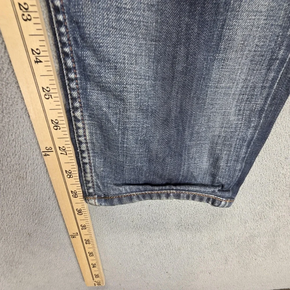 Diesel Jeans Mens 30x34 Blue Larkee-T Regular Tapered Button Altered Hem 0886S